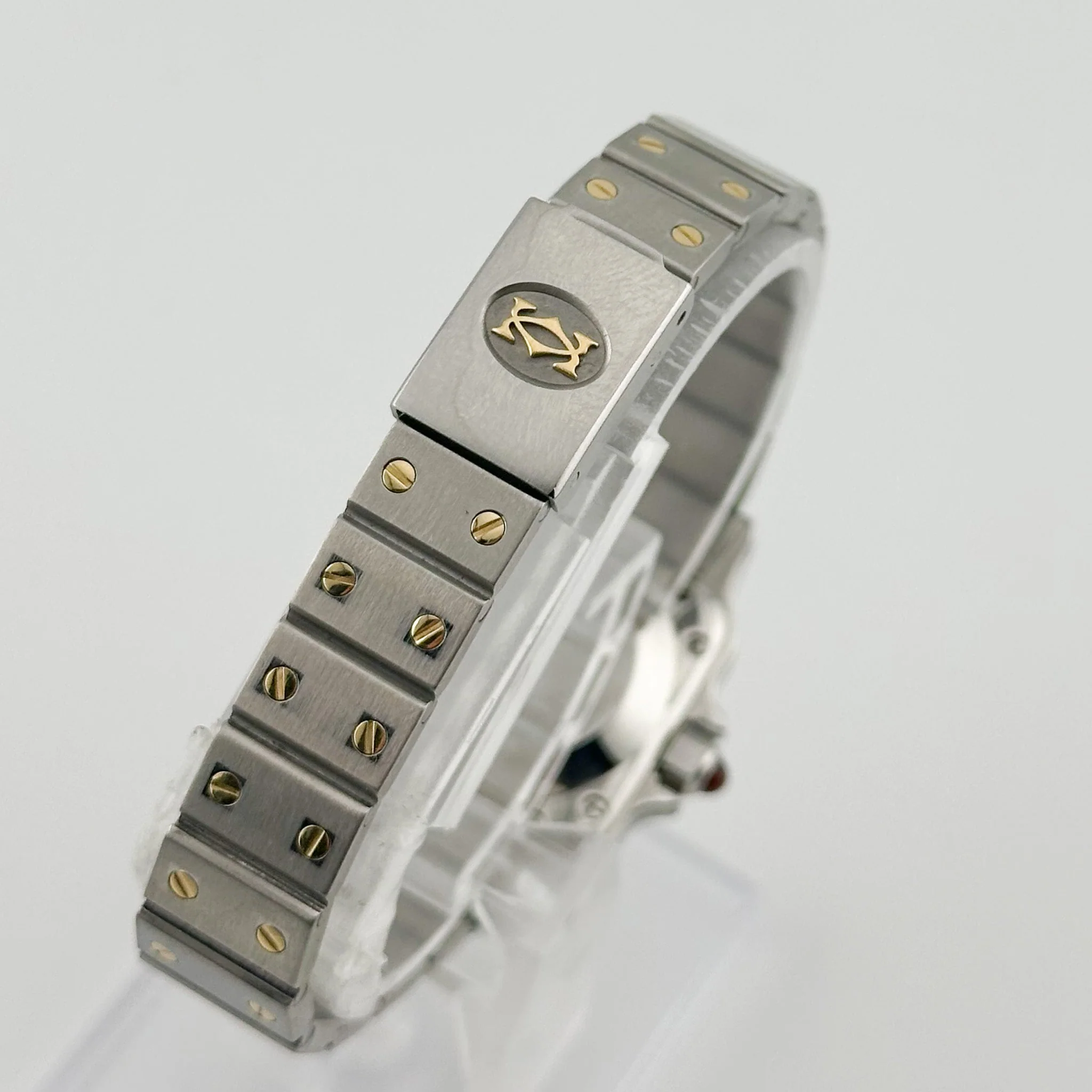 Cartier Santos Carree Lady Burgundy Stahl / Gold - Image 5