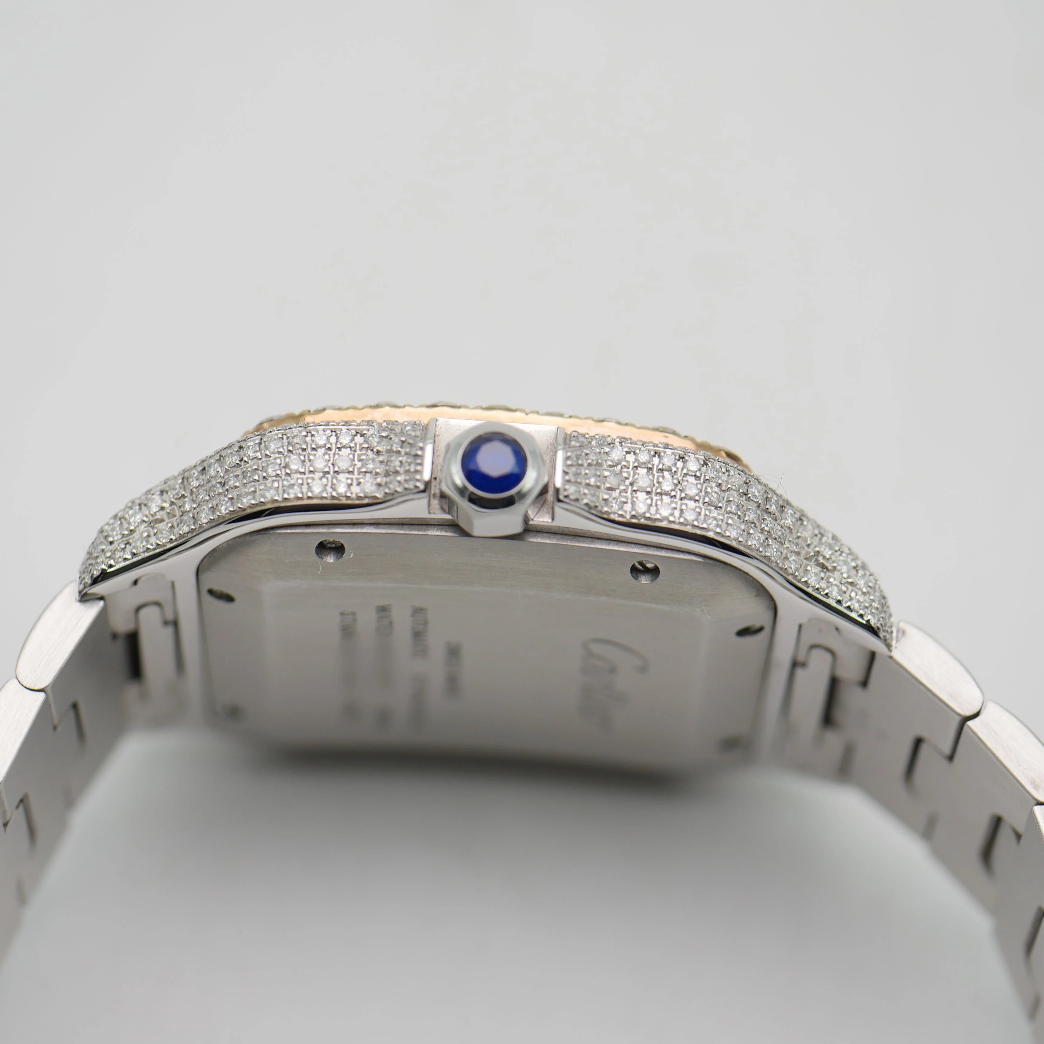 Cartier Santos Iced Out Stahl / Roségold WSSA0018 - 2021 - Image 10