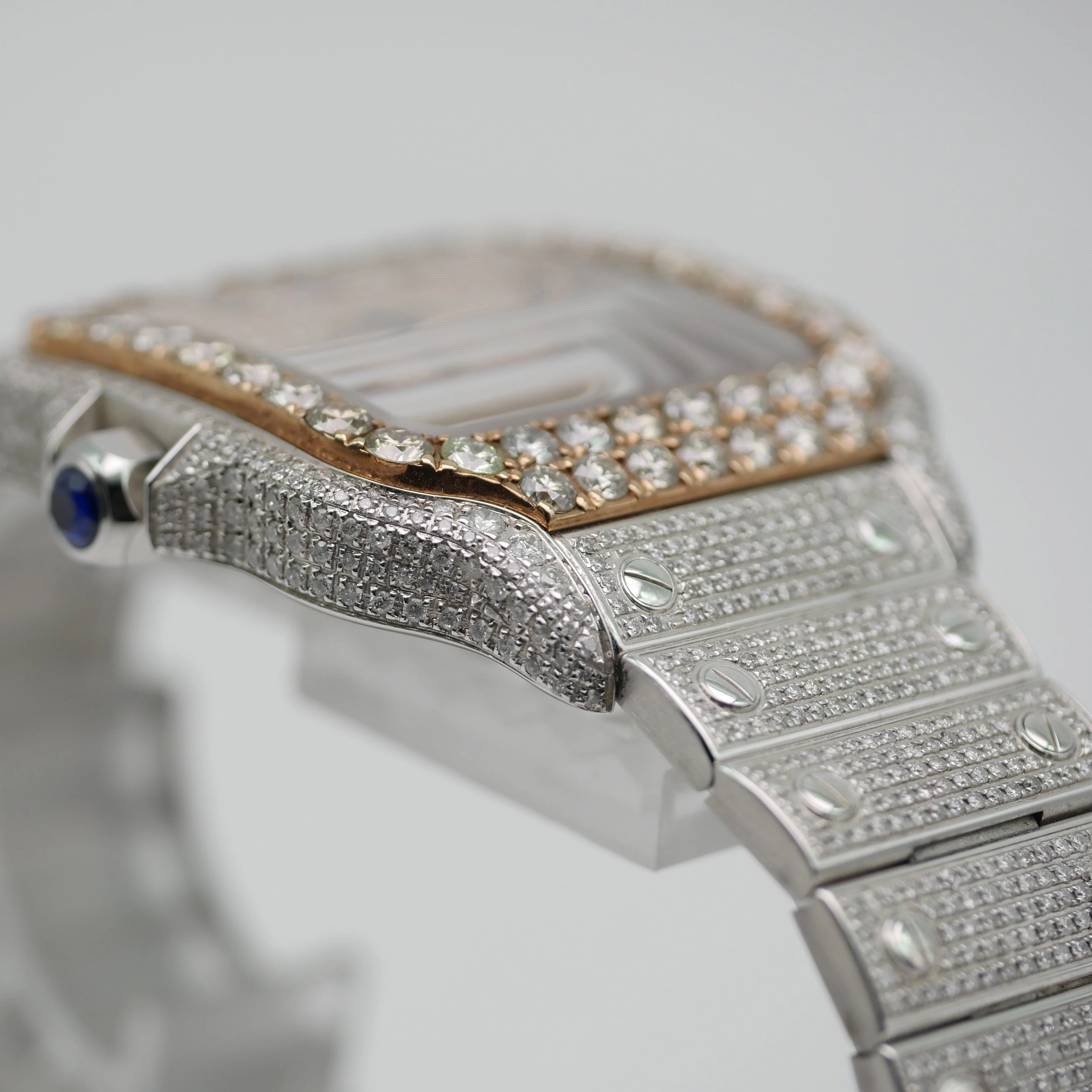 Cartier Santos Iced Out Stahl / Roségold WSSA0018 - 2021 - Image 8